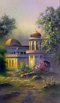 Hanif Shahzad, Hindu Gymkhana I, Karachi, 18 x 32 Inch, Oil on Canvas,  Landscape Painting, AC-HNS-114